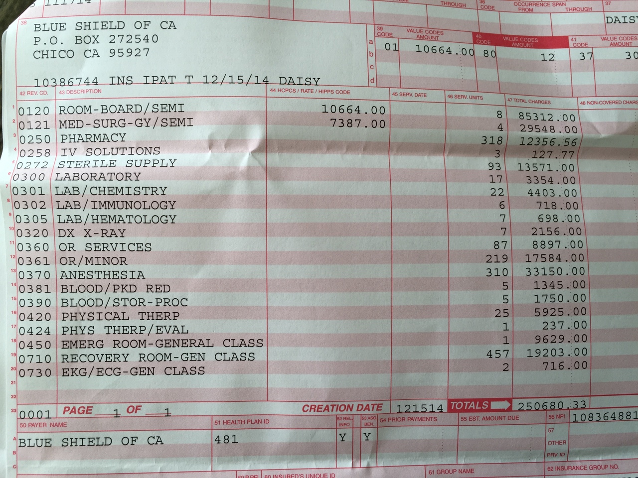 my bill from san francisco general hospital